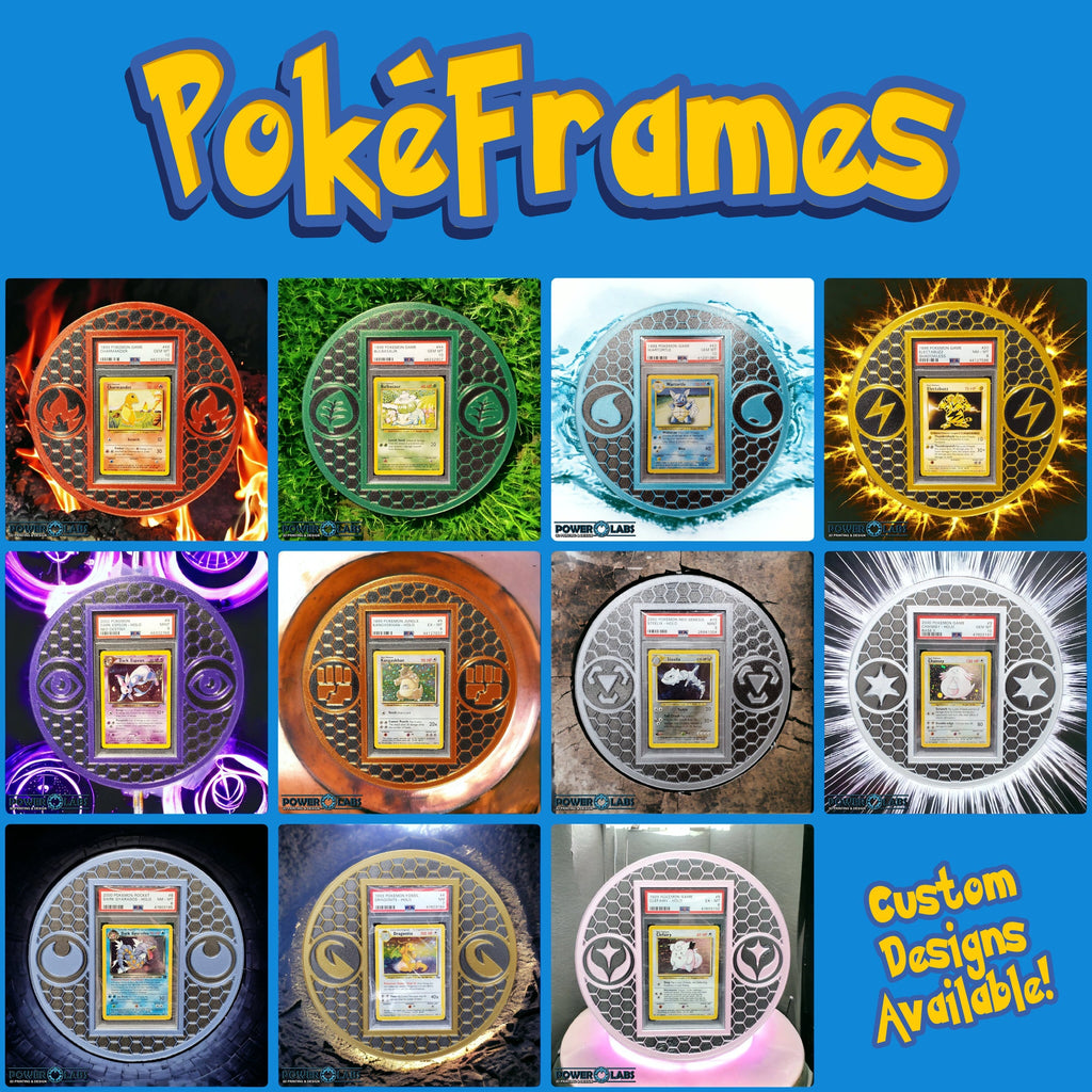 Cropped Pokemon Frame PokéFrames - 3D Printed Pokémon Graded Card Frames - Energy Frames (Ci ...
