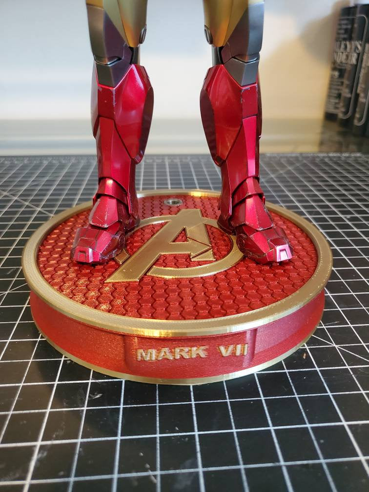 Circular 3D Printed Iron Man Stand for 1:6 Figures